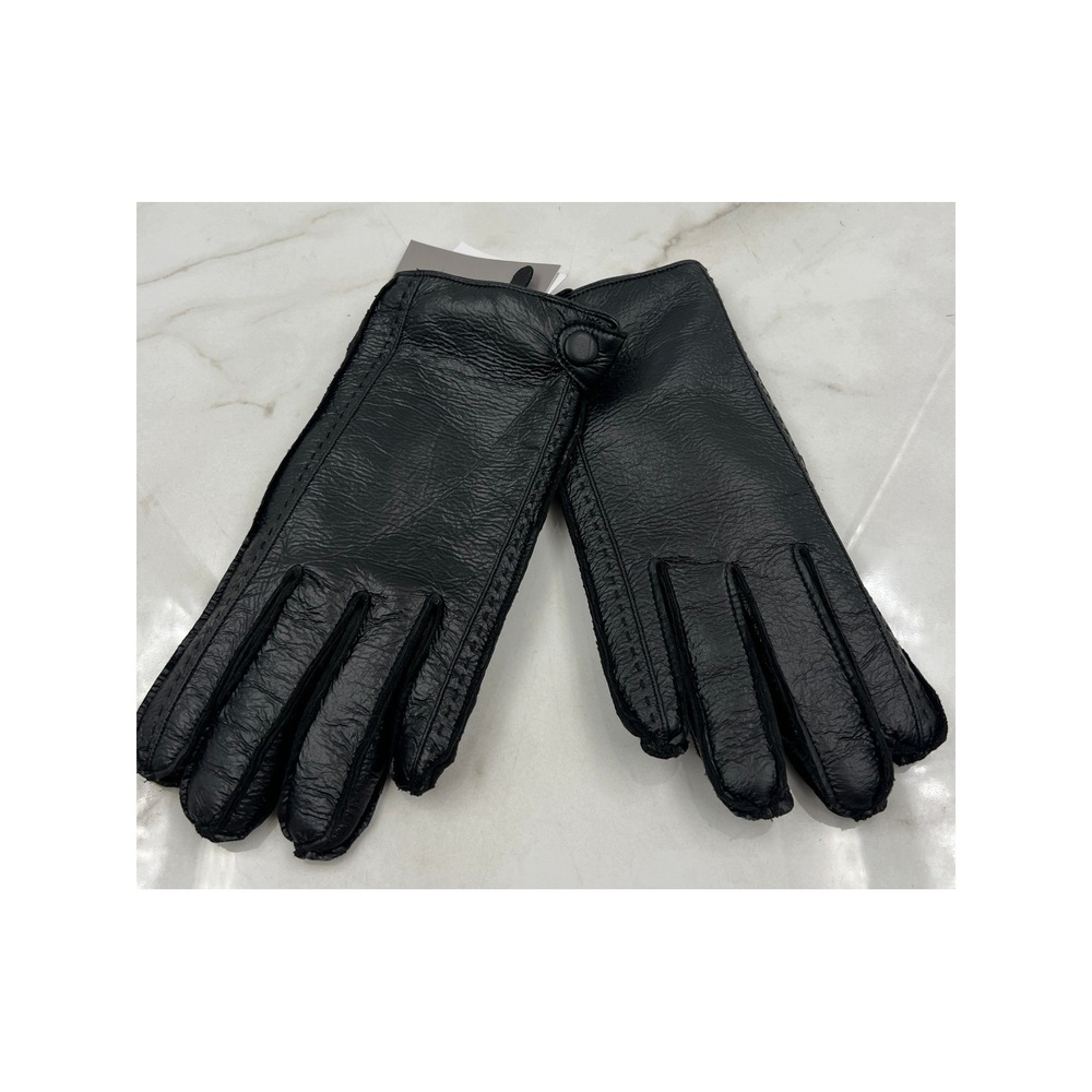 Linea Uomo Loves Men's XL Black Faux Leather Faux Fur Lined NWT